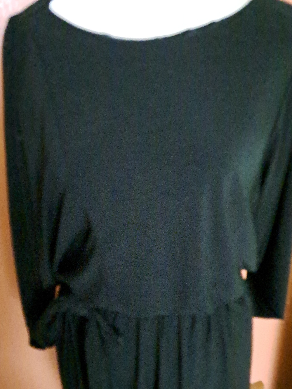 Coldwater Creek Black Long-Sleeve Scoop Neck Dress
